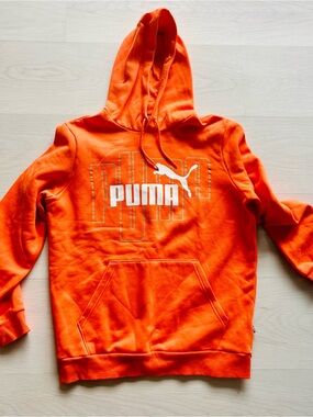 Puma Orange Hoodie with White Logo